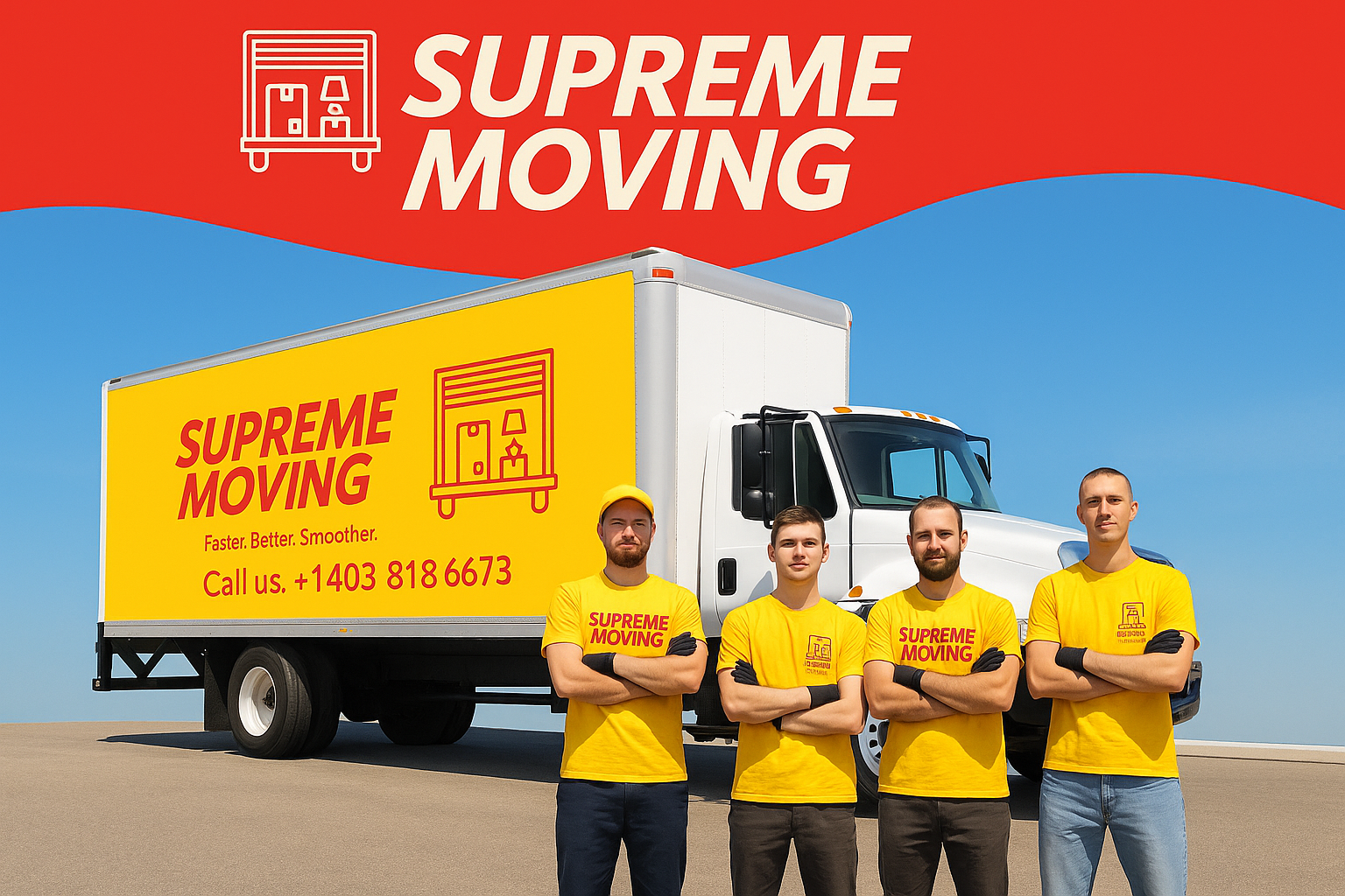 Supreme Moving truck and crew